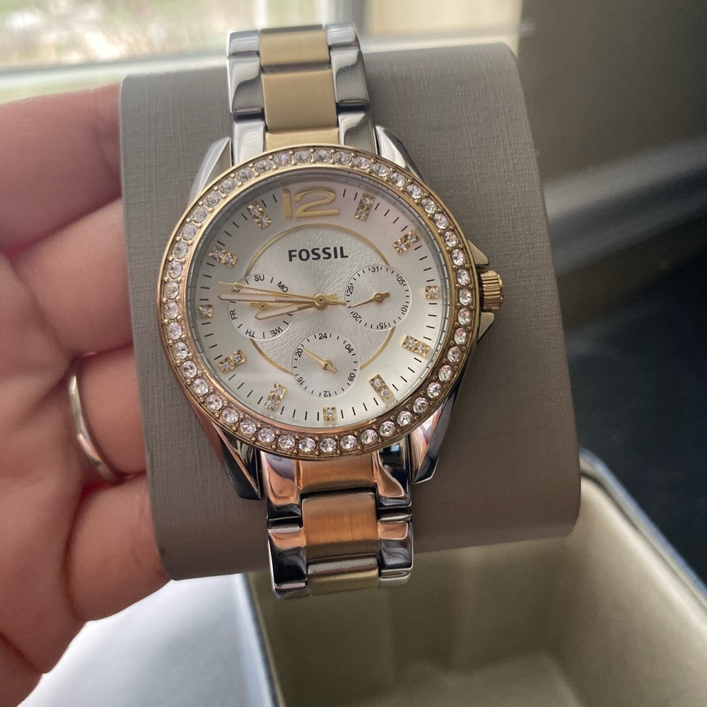 FOSSIL WATCH gold and silver
